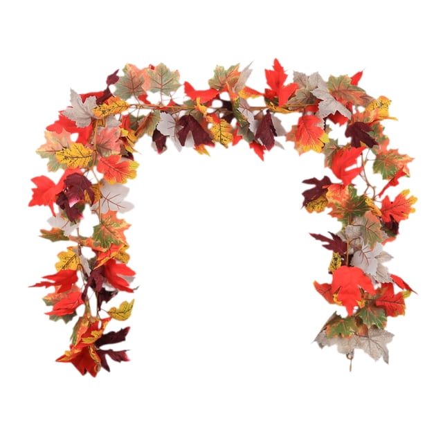 Holiday Simulation Maple Leaf Rattan Thanksgiving Autumn Cane Stair Door Decoration Garden Home Decor 68.8 Inches 0.141 Lbs