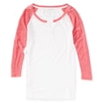 thumbnail image 1 of Aeropostale Sheer Raglan Camiseta básica para mujer, naranja, pequeña, 1 of 2