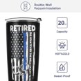 thumbnail image 3 of Retired Police Officer Tumbler Retirement Gifts for Police Officers The Legend Has Retired American Flag Blue Line Retirement Gifts For Men Dad Stainless Steel Travel Mug -20oz (Gifts for Retirees), 3 of 5
