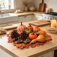 thumbnail image 4 of Mini Artificial Pumpkin Gourd and Leaf Fall Decor Set, Harvest Pumpkin Ornament Kit, Thanksgiving Table Centerpiece Bowl Filler Cornucopia Basket Decoration, 1 Set, Multisize, 4 of 8
