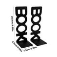 thumbnail image 3 of EGYMEN Metal Bookends, Stylish Desktop Book Holders for Organizing Books and Magazines, Durable Office Stand for Keeping Documents in Place(Black), 3 of 7