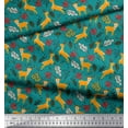 thumbnail image 2 of Soimoi Poly Georgette Fabric Leaves & Reindeer Animal Print Sewing Fabric Yard 52 Inch Wide, 2 of 3