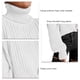 thumbnail image 4 of Suéter de punto Cuello alto Hombro caído Jersey de manga larga Suéter casual para mujer Blanco M, 4 of 5