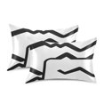 thumbnail image 2 of Abstract Black and White Pattern Satin Pillowcase 20''x30'' Double-Sided Print Soft Wrinkle Resistant, 2 of 9