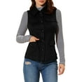 thumbnail image 1 of INSPIRE CHIC Women's Utility Cargo Vest Button Front Sleeveless Faux Suede Jacket with Pockets S Black, 1 of 7