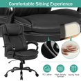 thumbnail image 3 of Dkelincs Big and Tall Office Chair 500 lbs Wide Seat Ergonomic Desk Chair PU Leather Adjustable Rolling Chair with Lumbar Support Headrest, Black, 3 of 7