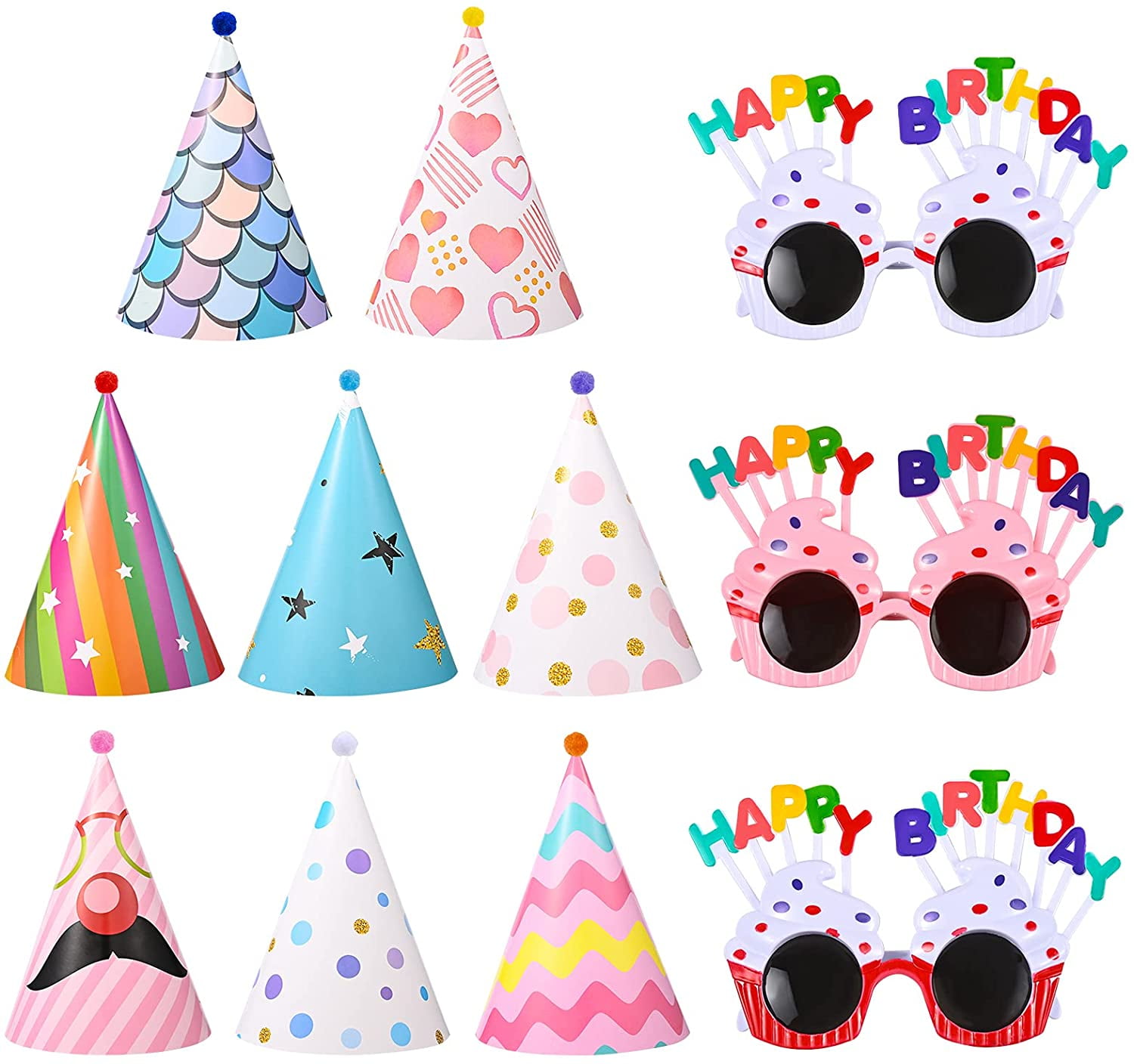 funny birthday cake glasses 