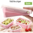 thumbnail image 2 of Boîte à Lunch en Silicone Portable Pliable et Rabattable, Contenant de Rangement pour Aliments, Cuisine, Compatible Micro-Ondes, Lave-Vaisselle et Congélateur, Boîte bento de Pique-Nique pour Ados, Rose (3 Pcs), 2 of 8