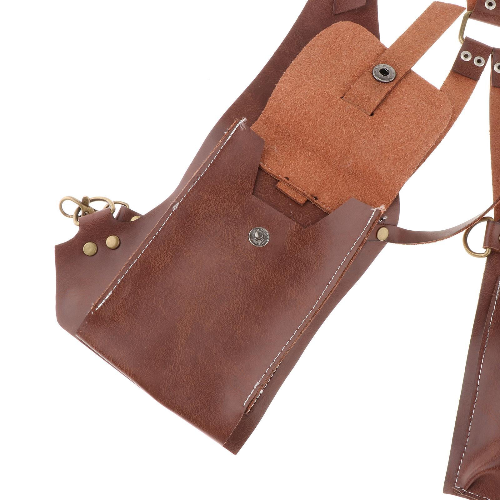Abbraccia Steampunk Shoulder Harness Pouch Wear Resistant Wallet Bag for Motorcycling Street Deep Brown