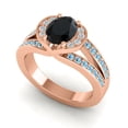 thumbnail image 2 of 2.35 Carat Oval Cut Black Onyx & Aquamarine Gemstone Stunning Anniversary Ring for Women Solid 18K Rose Gold Size 11.5 by Diamond-Capitals, 2 of 8