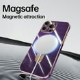 thumbnail image 6 of for iPhone 16 Pro Case with Magnetic Stand, [Compatible with MagSafe] [Ring Holder Kickstand] Plating TPU Shockproof Protective for iPhone 16 Pro Phone Case for Women Men, Darkpurple, 6 of 6