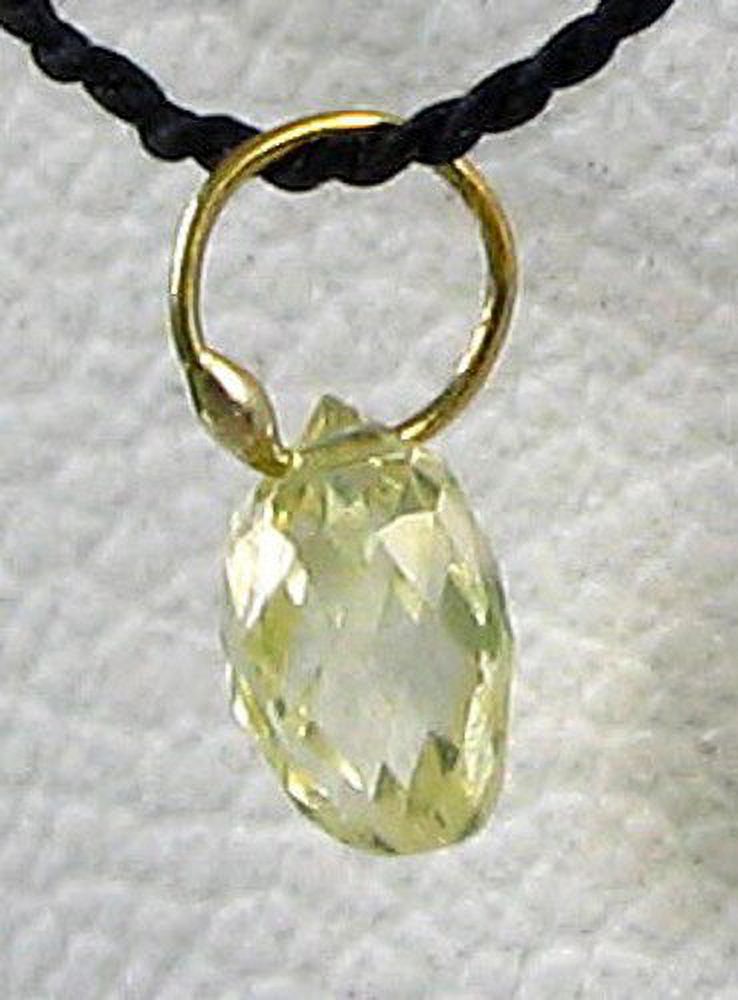 0.26cts Natural Canary Diamond & 18K Gold Pendant | 4x2.75x2.5mm | - image 2 of 3