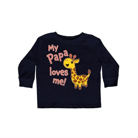 

Inktastic My Papa Loves me- cute giraffe Gift Toddler Boy or Toddler Girl Long Sleeve T-Shirt