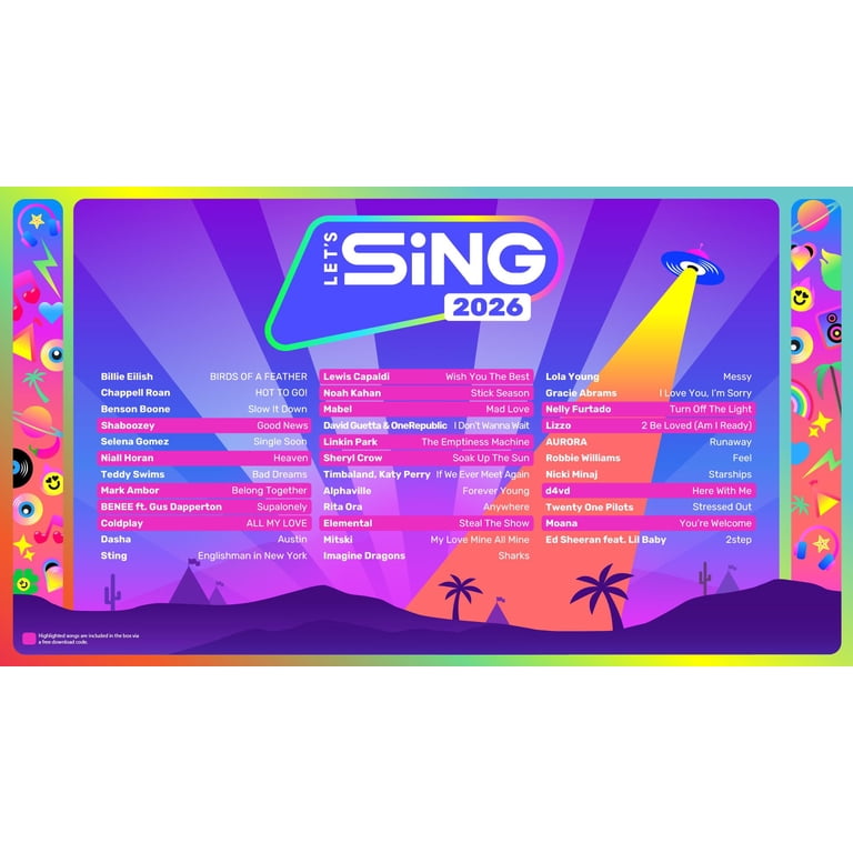 Plaion, Lets Sing 2026 + 2 Mics for Nintendo Switch, 35 Song