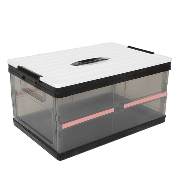 Masteelf Foldable Car Storage Organizer With Lid Clear Transparent Trunk Organizer For Suv Camping Gear Grocery Bags And Car Interior Organization