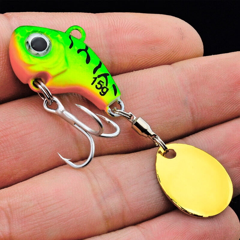 6Pcs Metal Rotating VIB Spoon Fishing Lure Lot Crankbait Vibration Spinner Bait