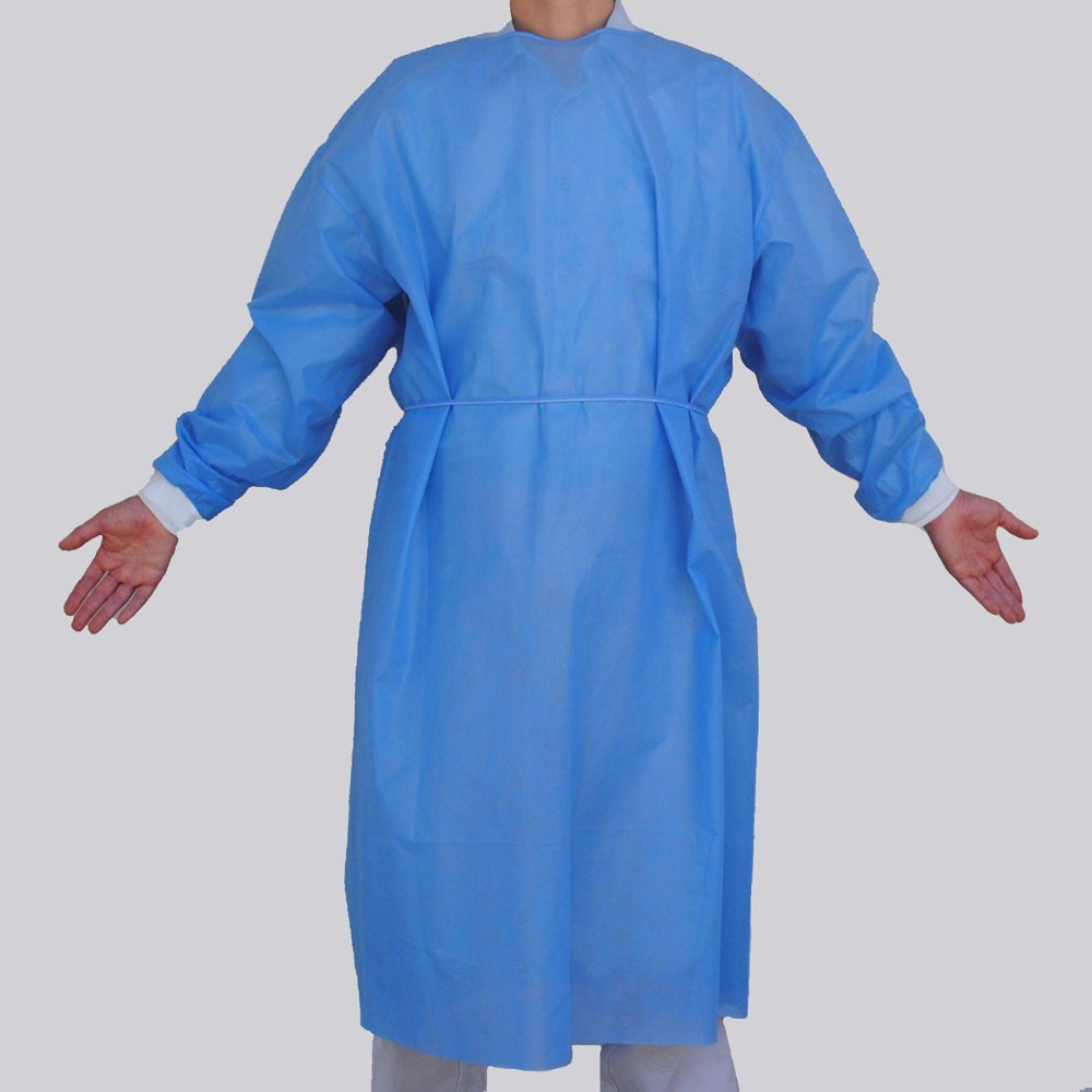Disposable Protective Gown, Non Woven, Blue, 12 PCS/BAG, Isolation