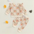 thumbnail image 2 of Futezty Baby Girl Fall Clothes 3 6 12 18 24 Month 3T Halloween Toddler Outfit Pumpkin Crewneck Sweatshirts Joggers Pants Set, 2 of 6