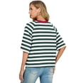 thumbnail image 4 of Cueply Tops for Women Summer Short Sleeve T Shirts Striped Design Fashion Crewneck Casual Loose Basic Tee Shirts, 4 of 8