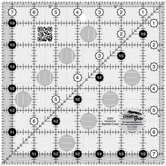 Creative Grids 7.5" Square Quilting Ruler Template CGR7