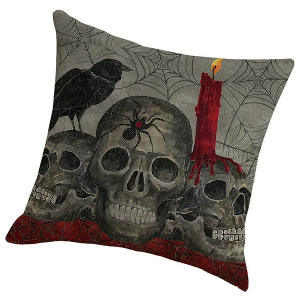 Yuarrent Funda de almohada decorativa, decoración de Halloween, funda de almohada acogedora con patrón de calabaza, funda de cojín cuadrada para sofá, Decoración del hogar uno SXYM42 Yuarrent HA060851-01B