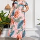 thumbnail image 2 of Vestido a media pierna informal con estampado floral bohemio de verano para mujer, vestido de fiesta en la playa con hombros descubiertos y hombros descubiertos Pompotops ghjkhdj18139, 2 of 9