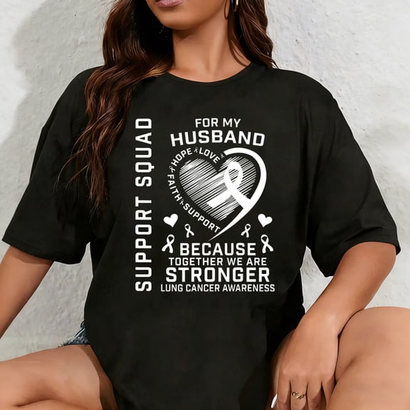 100% Cotton Unisex I Wear White Support Husband Lung Cancer Awareness Products T-Shirt