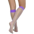 thumbnail image 2 of ToBeInStyle Women's Knee Hi Socks With Vertical Multicolor Honeycomb Pattern - One Size, 2 of 6