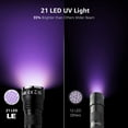 thumbnail image 3 of Lepro UV Black Light Flashlight with Batteries , 21 LEDs UV Light Handheld Blacklight 395nm Detector for Pet Urine, 3 of 10