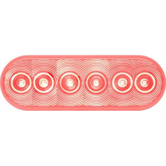 Optronics - STL12RCB - LED S/T/T 6in. OVAL RECSSD RED CLR LENS - (Pack of 1)
