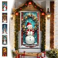 thumbnail image 1 of Cubierta de puerta navideña de 35" x 72" con Papá Noel - Decoración de puertas y pared de poliéster para la puerta principal, fiesta interior, festival, 1 of 6