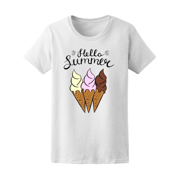 Colorful Ice Cream Hello Summer Tee Women's -Image by Shutterstock
