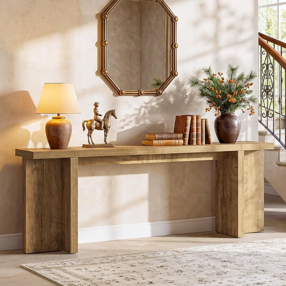 Tribesigns 78.7-Inch Extra Long Console Table, Farmhouse Entryway Table with Stable T-Shaped Legs for Living Room