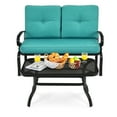 thumbnail image 5 of Patiojoy 2PCS Patio Conversation Set Outdoor Loveseat w/Coffee Table & Turquoise Cushions, 5 of 6