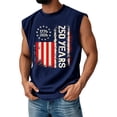 thumbnail image 2 of Youpwaven Men's America 250th Anniversary Graphic Tank Top, USA 1776-2026 Vertical Flag Print, Casual Fashion Sleeveless Independence Day Top, 2 of 4