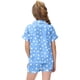 thumbnail image 4 of Odeerbi 2-12 Años Niños Niñas Pijama de Verano de Satén Con Solapa de Muesca Camisas de Manga Corta Conjunto de Shorts Suave Estampado de Estrellas Ropa de Dormir, 4 of 5