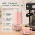 thumbnail image 5 of Unique Bargains 4 Set Espresso Cups Stackable with Saucers Pink 8 oz, 5 of 7
