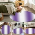 thumbnail image 6 of 6ft Round Rug, Purple White Ombre Non-Skid Rubber Backing Large Area Rugs - Living Room Bedroom Home Office, Modern Abstract Art Farmhouse Gradient Indoor Floor Mat Carpets Washable Rug, 6 of 9