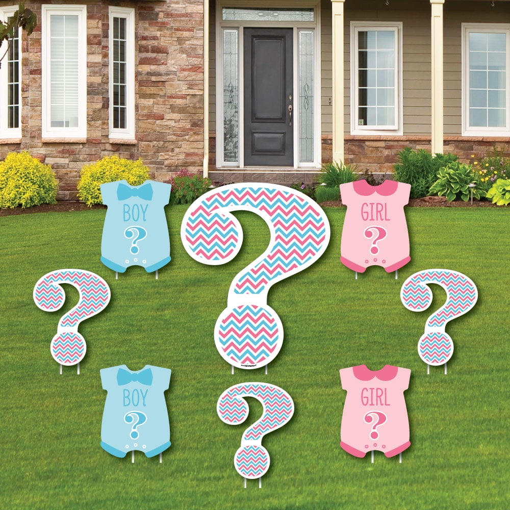 Chevron Gender Reveal Yard Sign & Outdoor Lawn Decorations Gender Reveal Yard Signs Set of