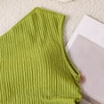 thumbnail image 6 of Girls 2 Piece Outfits Dressy One Shoulder Crop Tank Top Matching A-Line Flowy Mini Skirts Sets Green 10-11Years, 6 of 9