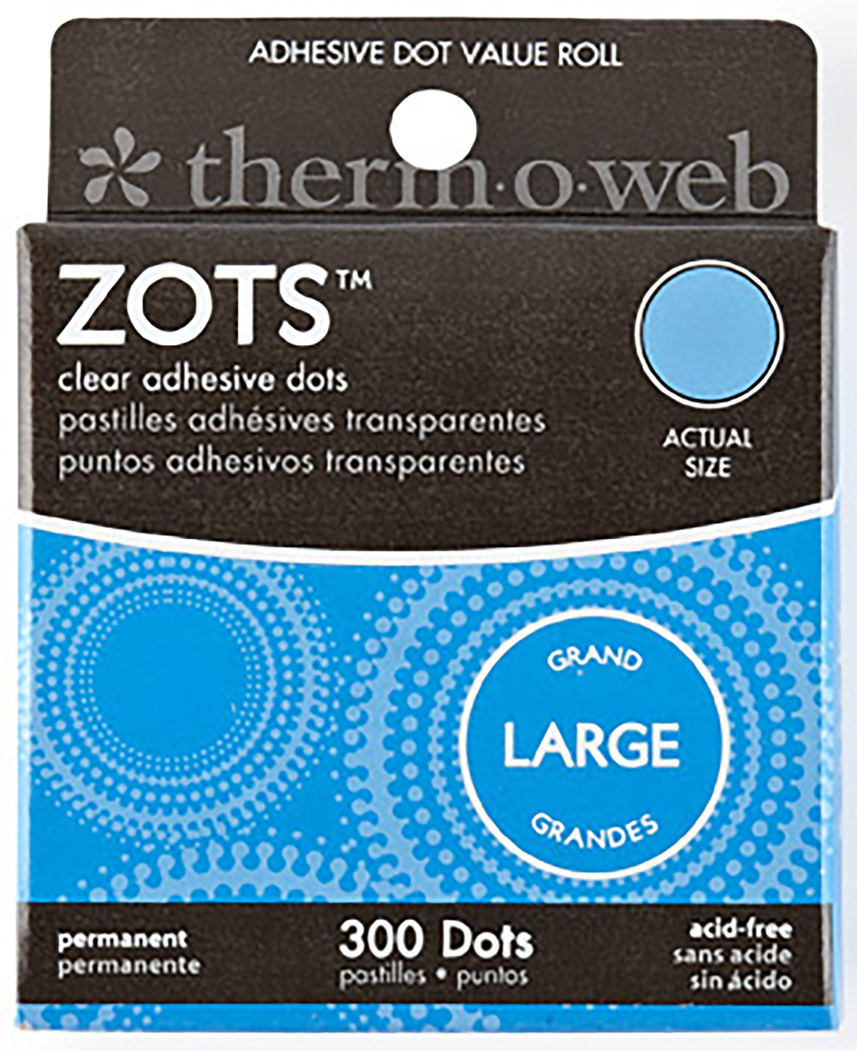 Zots Clear Adhesive DotsLarge 1/2"X1/64" Thick 300/Pkg Walmart Canada