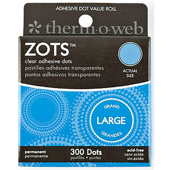 Zots Clear Adhesive Dots-Large 1/2"X1/64" Thick 300/Pkg