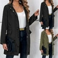 thumbnail image 7 of Lovskoo Women's Trench Coat Windbreaker Long Sleeve Solid Thin Hooded Zipper Casual Sport Coat Olive Green, 7 of 7