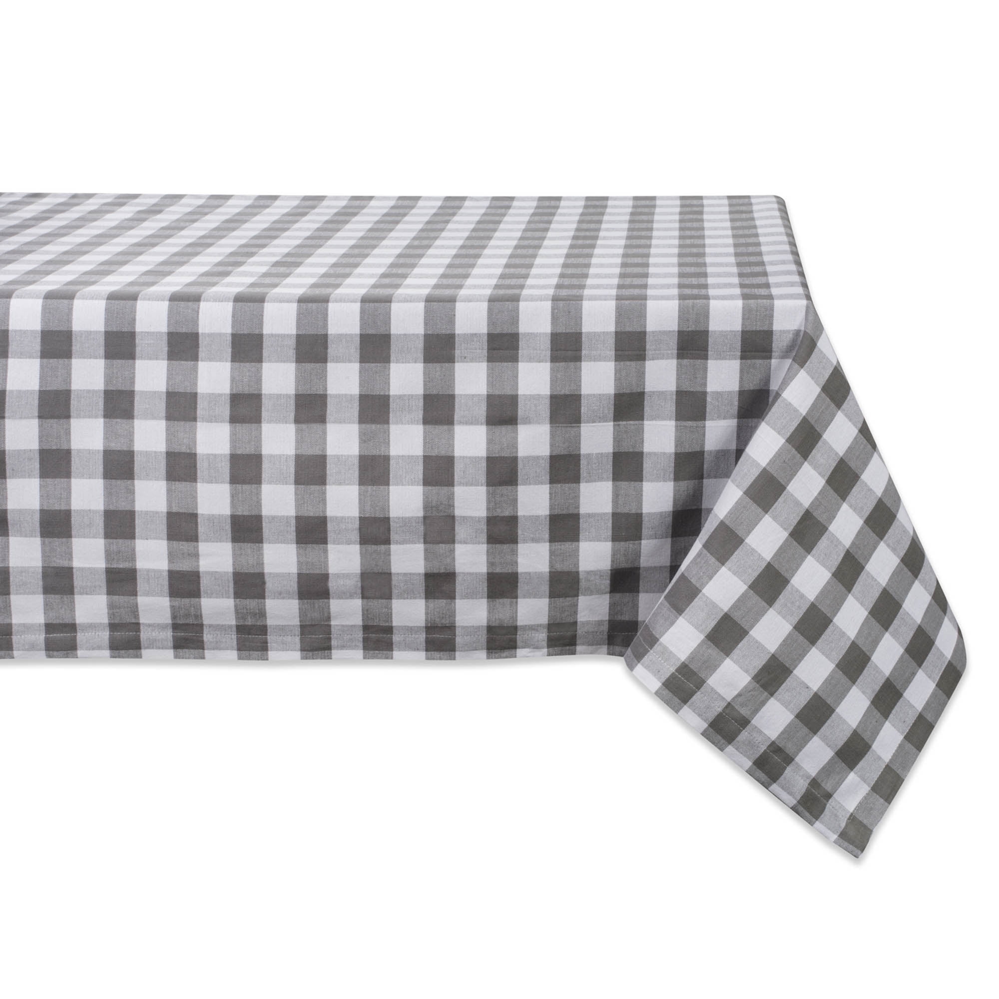 Contemporary Home Living 52" Gray and White Checkered Square Tablecloth