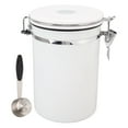 thumbnail image 1 of Stainless Steel Coffee Canister with Spoon - Airtight Food Storage Container for Beans, Tea, Nuts (White, 1.8L), 1 of 11