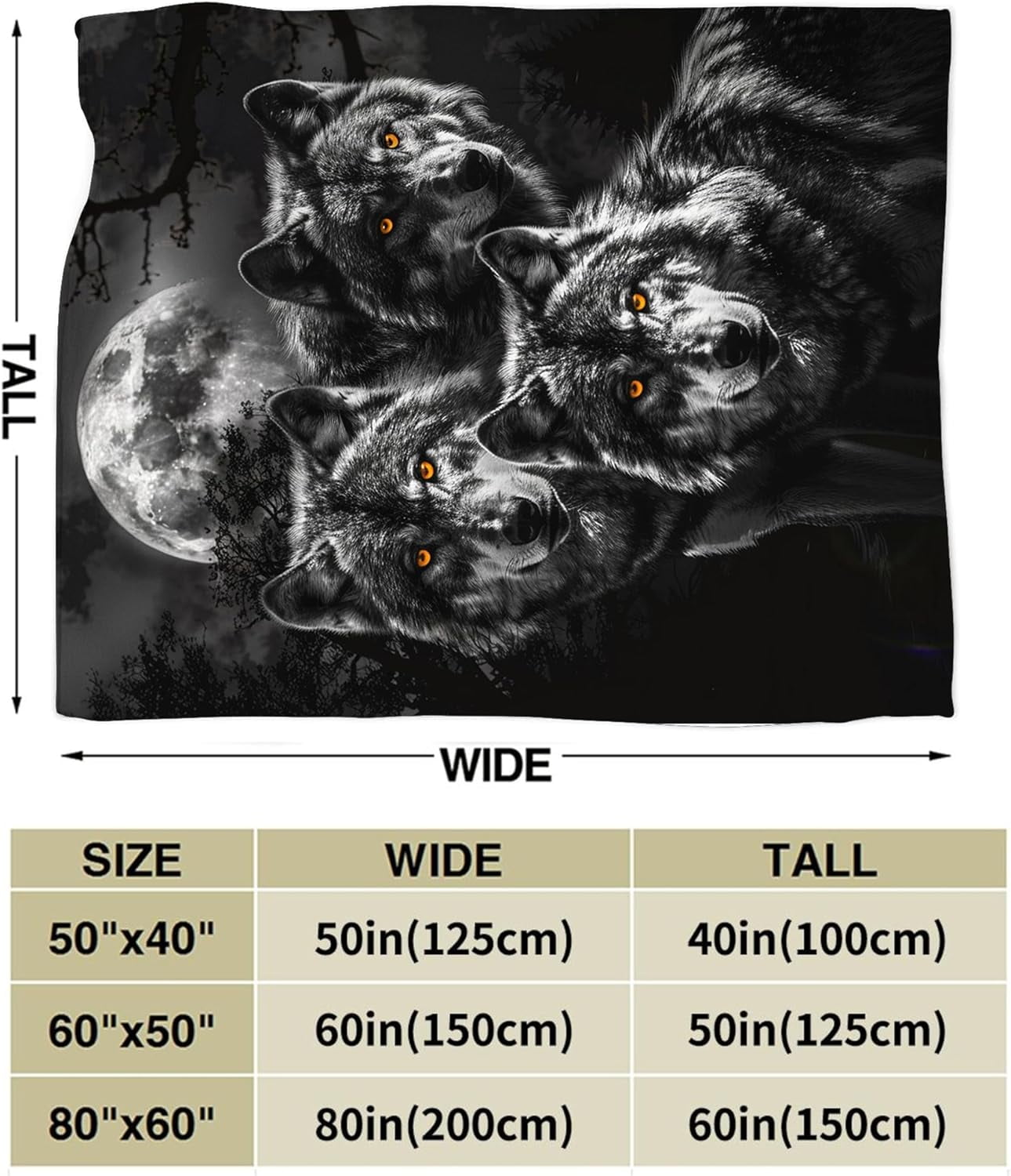 Wolf Blanket Wolf Throw Blanket Wolf Gifts and Decor Animal Blanket for Girls Women Men Boys Soft Warm Cozy Fleece Blanket for Couch Sofa \u200bBed 80"x60"