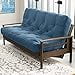 thumbnail image 3 of Loosh Queen Size Sofa Bed Futon Mattress - 12" USA Made, Denim Blue, Frame Not Included, 3 of 4