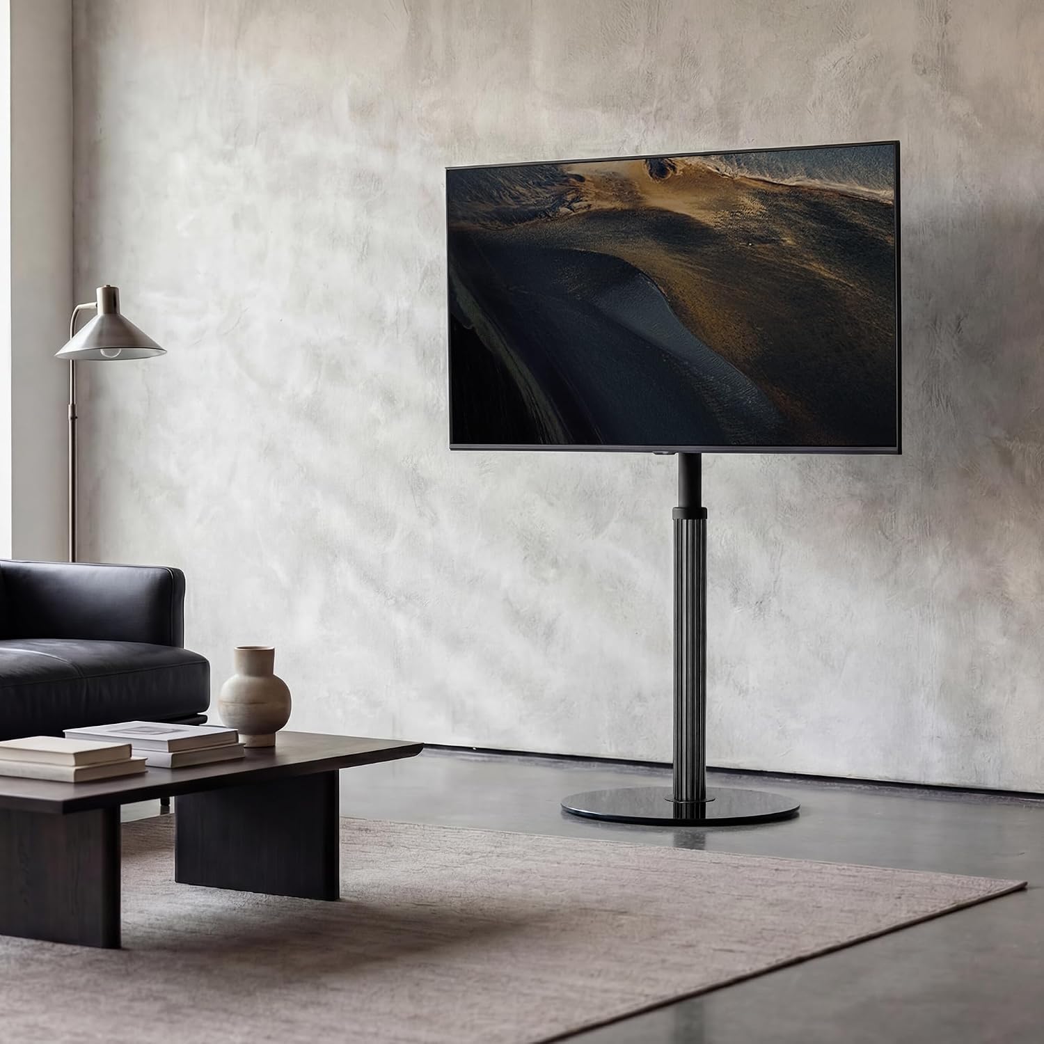 AOKCOS Floor TV Stand for 32–65 Inch TVs, Black, Swivel & Tilt, Height Adjustable, Grilux Series