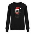 thumbnail image 6 of Xdegoge Christmas Sweatshirt Women Crew Neck Long Sleeve Tops Xmas Wine Glass Graphic Shirts Loose Fit Festive Tops for Women Christmas Sweater for Women, Black 3XL, 6 of 6