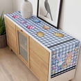 thumbnail image 4 of Bunny Gnomes Easter Table Runner - 48 Inch Long, Kitchen Dining Table Runner Dresser Scarves, Eggs Blue Checkered Farmhouse Farmhouse Decor for Coffee Tables Wedding Party Banquet, 4 of 8